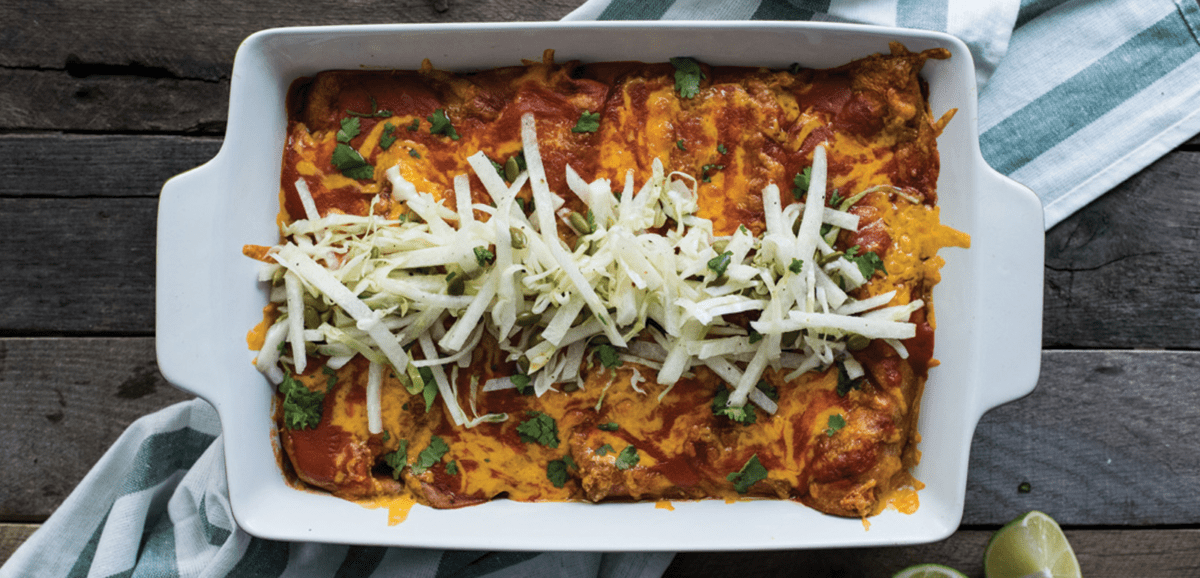 Enchiladas with Jicama Slaw Entrée Recipe La Preferida