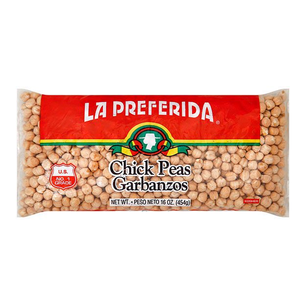 la preferida chick peas, la preferida garbanzos, dried chick peas, dried garbanzos, 1lb bag of chick peas, buy dried chick peas, buy chick peas