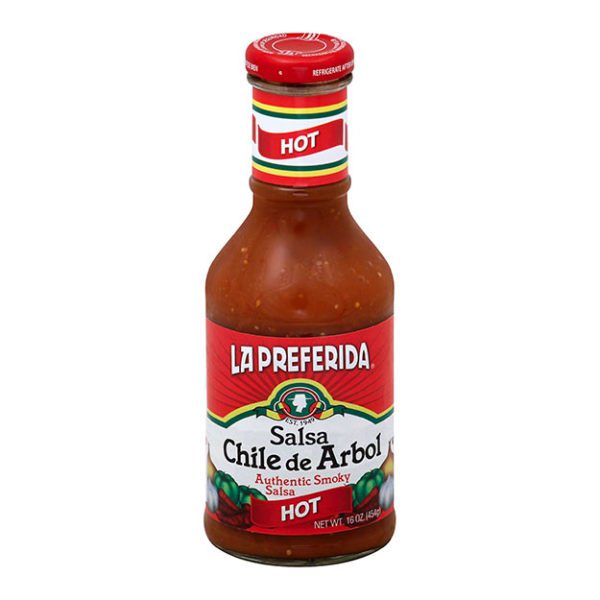 La Preferida Chile de Arbol Salsa, Hot, 16oz bottle