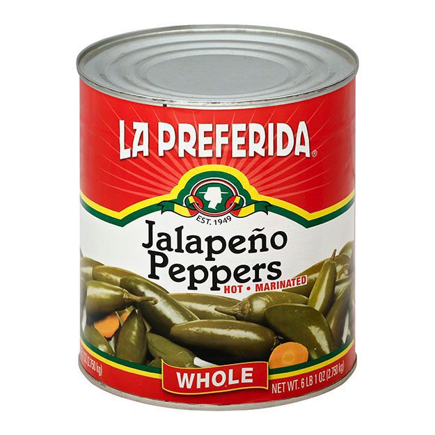La Preferida Whole Jalapenos, Hot, Foodservice size can, 96oz