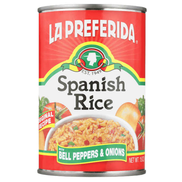 la preferida spanish, la preferida canned spanish, la preferida spanish rice in a can, canned spanish rice, canned mexican rice, mexican rice in a can, spanish rice with sauce, mexican rice with sauce, spanish rice with tomato sauce