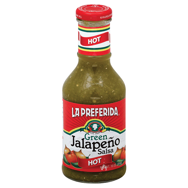 La Preferida Green Jalapeño Salsa, Hot, 16oz bottle