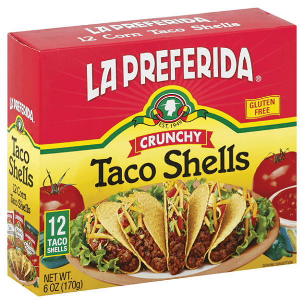 Crunchy Taco Shells, Corn 12 pack La Preferida