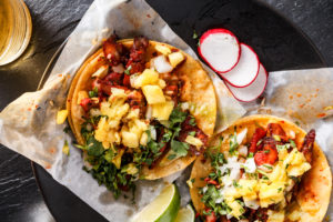Al Pastor Tacos with pineapple