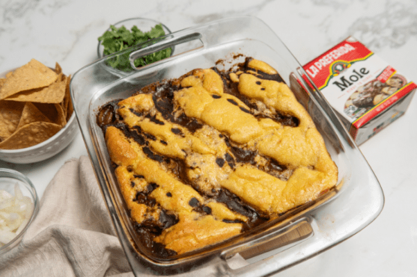 La Preferida Chili Relleno Casserole Recipe with Mole Sauce La Preferida Chili Relleno Casserole Recipe with Mole Sauce