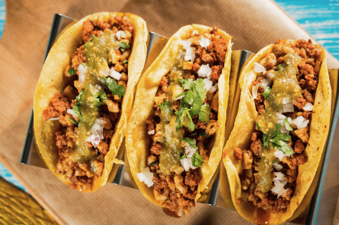 Easy beef tacos with seasoned ground beef and fresh toppings