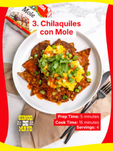Chilaquiles con Mole recipe. Start Cinco de Mayo with an authentic breakfast.